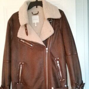 Moto jacket in faux shearling by Avec Les Filles.